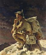 Sir William Orpen The Thinker on the Butte de Warlencourt France oil painting artist